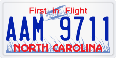 NC license plate AAM9711