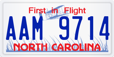 NC license plate AAM9714