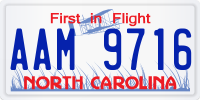 NC license plate AAM9716