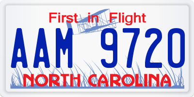 NC license plate AAM9720