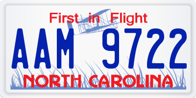 NC license plate AAM9722