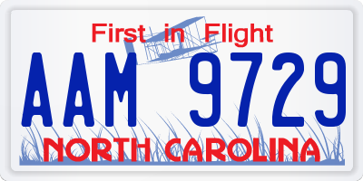 NC license plate AAM9729