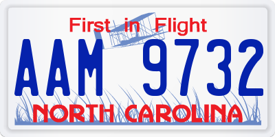 NC license plate AAM9732