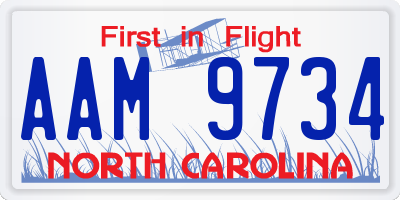 NC license plate AAM9734