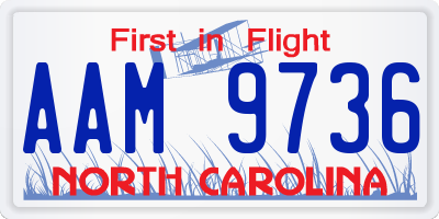 NC license plate AAM9736