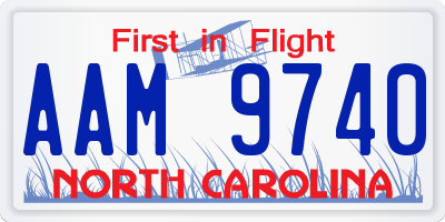 NC license plate AAM9740