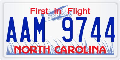 NC license plate AAM9744