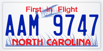 NC license plate AAM9747