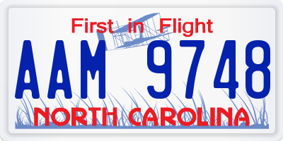 NC license plate AAM9748