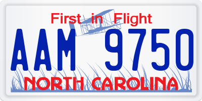 NC license plate AAM9750