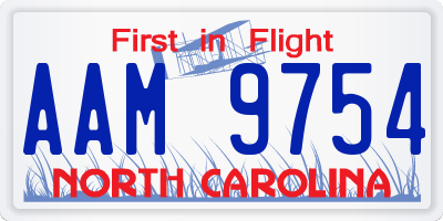 NC license plate AAM9754