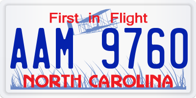 NC license plate AAM9760