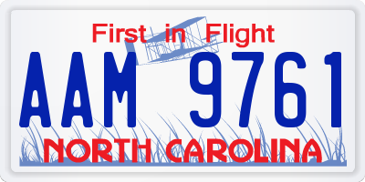 NC license plate AAM9761
