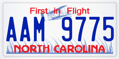NC license plate AAM9775