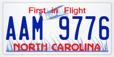 NC license plate AAM9776
