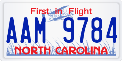 NC license plate AAM9784