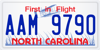 NC license plate AAM9790