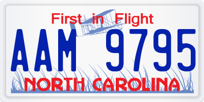 NC license plate AAM9795