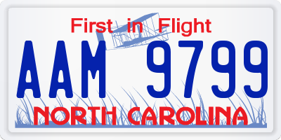 NC license plate AAM9799