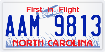 NC license plate AAM9813
