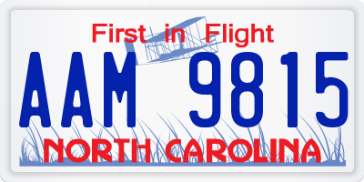 NC license plate AAM9815