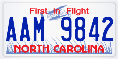 NC license plate AAM9842
