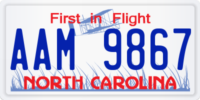 NC license plate AAM9867