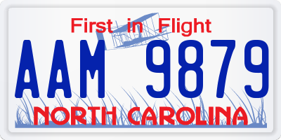 NC license plate AAM9879