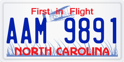 NC license plate AAM9891