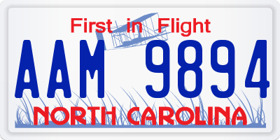 NC license plate AAM9894