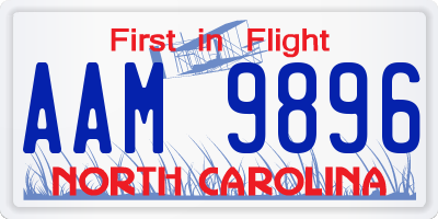 NC license plate AAM9896