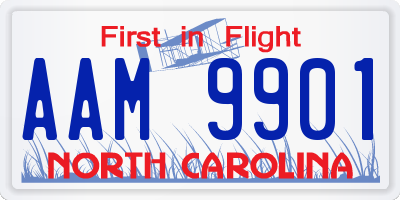 NC license plate AAM9901
