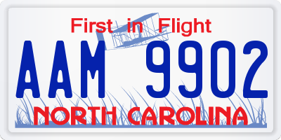 NC license plate AAM9902