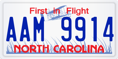 NC license plate AAM9914