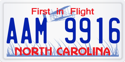 NC license plate AAM9916
