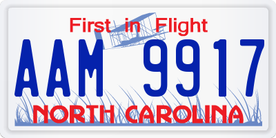 NC license plate AAM9917