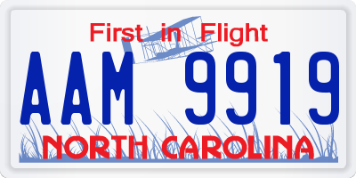 NC license plate AAM9919
