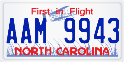 NC license plate AAM9943