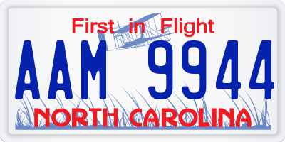 NC license plate AAM9944