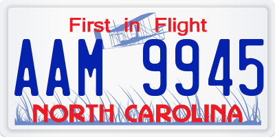 NC license plate AAM9945