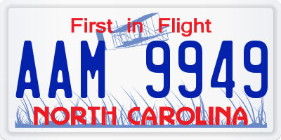 NC license plate AAM9949