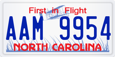 NC license plate AAM9954