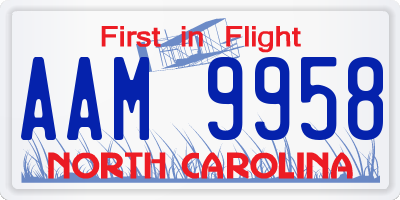 NC license plate AAM9958