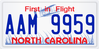 NC license plate AAM9959