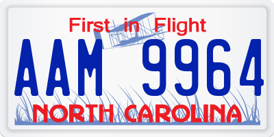 NC license plate AAM9964