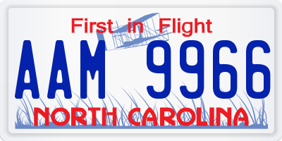 NC license plate AAM9966
