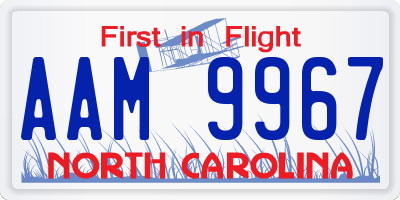 NC license plate AAM9967