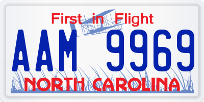 NC license plate AAM9969