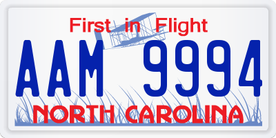NC license plate AAM9994