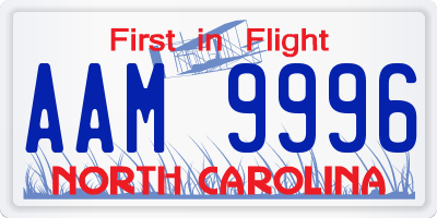 NC license plate AAM9996